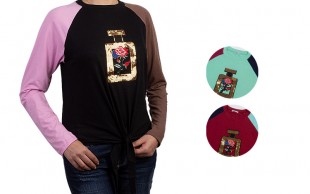 بلوز زنانه گره ای طرح Perfume