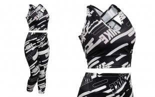 ست نیم تنه و شلوار زنانه طرح NIKE