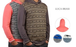پلیور مردانه کلاهدار LUCA BRASI