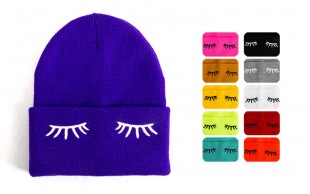 کلاه بافت طرح مژه