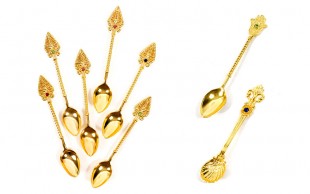 ست 6 عددی قاشق مربا خوری طلایی