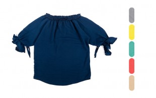 بلوز دخترانه یقه قایقی