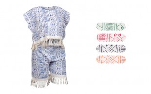 ست کراپ و شلوارک طرحدار