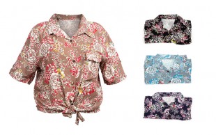 شومیز گره ای گلدار