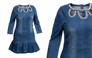 پیراهن جین یقه مروارید SUGO