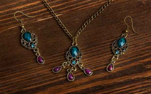 نیم ست زیورآلات طرح اسلیمی