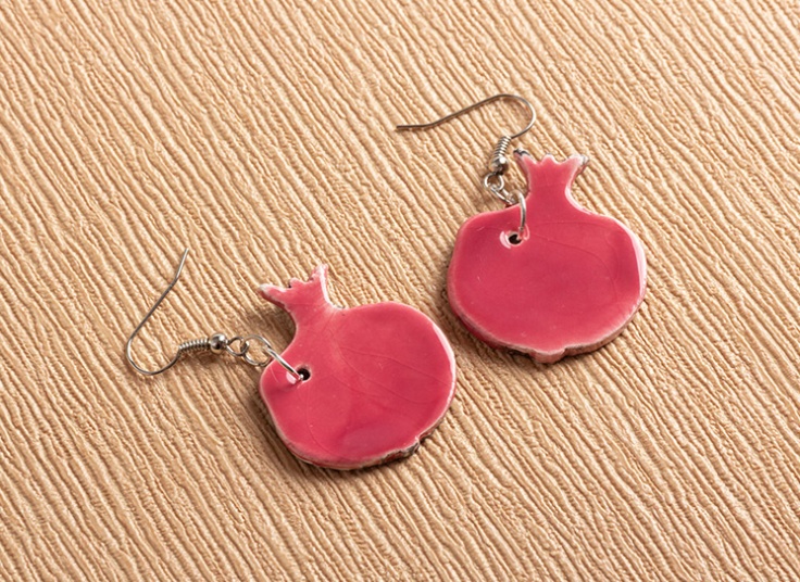 گوشواره سفالی انار