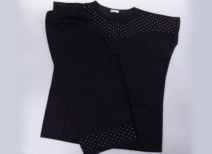 ست تاپ و برمودا سایز بزرگ زنانه Jeweled