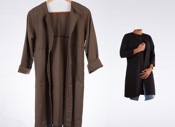 مانتو جلو باز زنانه Crepe