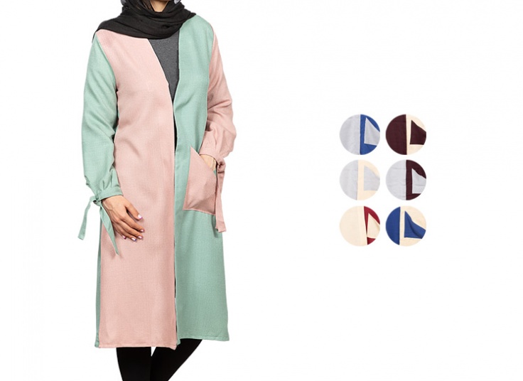 مانتو دو رنگ زنانه
