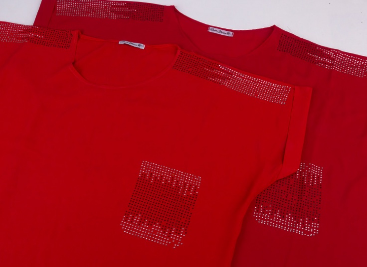 تیشرت حریر کرپ سایز بزرگ jewelled