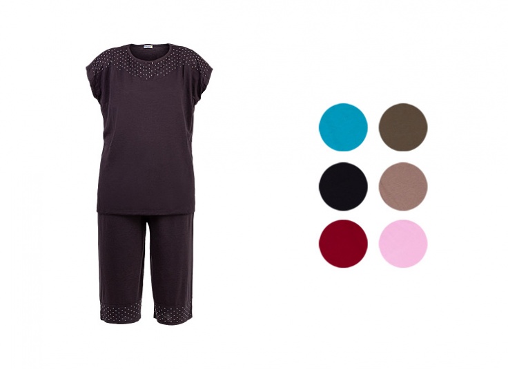 ست تاپ و برمودا سایز بزرگ زنانه Jeweled