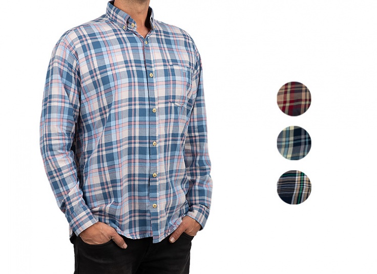 پیراهن چهارخانه مردانه Benetton