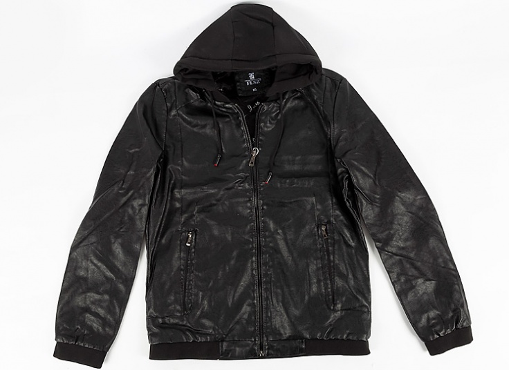 کاپشن چرم کلاه دار Wind Wolf