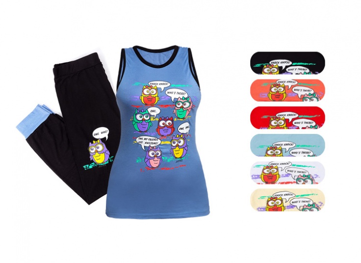 ست تاپ و شلوار طرح جغد