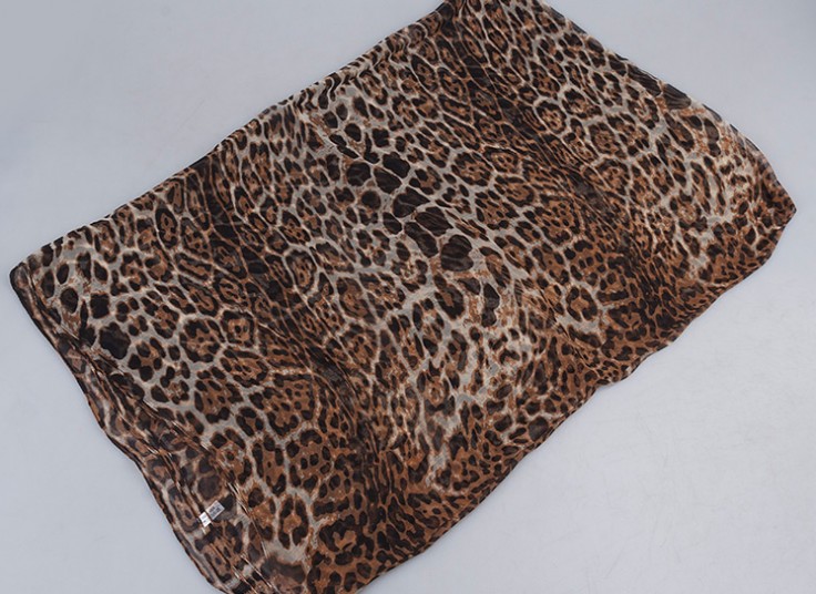 شال حریر ابریشم پلنگی