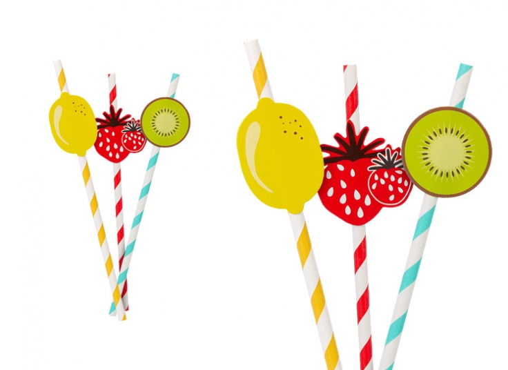 پکیج شش عددی نی کاغذی Fruity