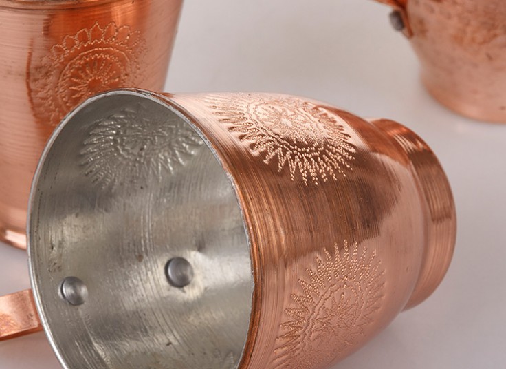 لیوان مسی دسته دار