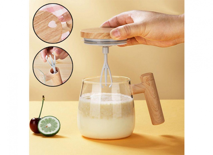 ماگ همزن دار شیشه ای