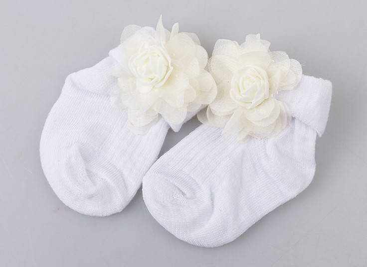 جوراب نوزادی گلدار