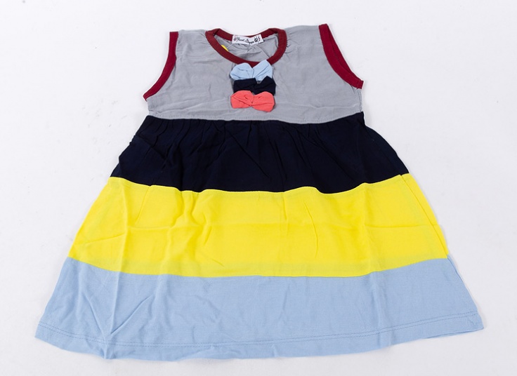 سارافون دخترانه پرچمی پاپیون دار