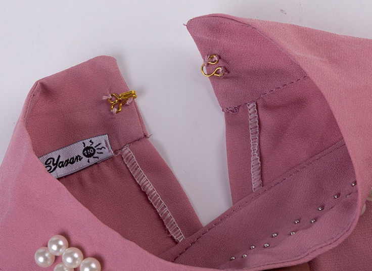 تاپ حریر کرپ یقه مرواریدی