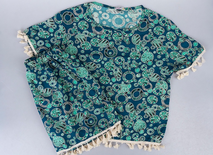 تیشرت و شلوارک نخی زنانه Tassel