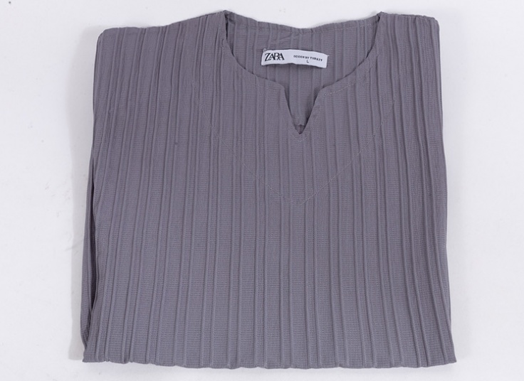 تیشرت مردانه یقه کوبایی طرح zara