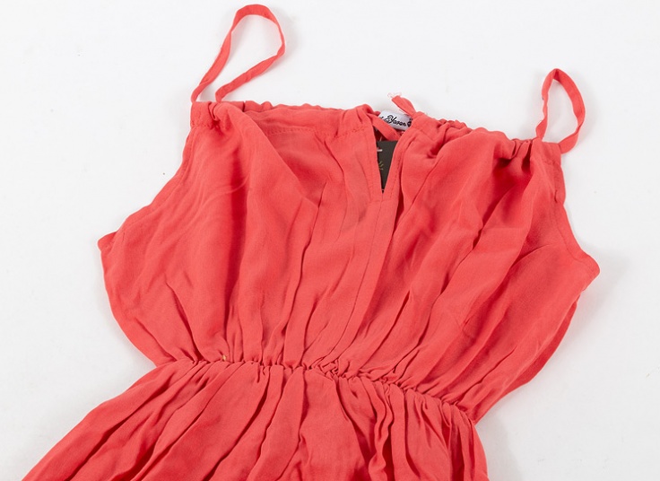 پیراهن ساحلی نخی بنددار