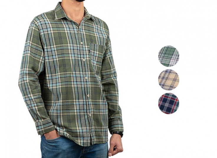 پیراهن چهارخانه مردانه Tiger