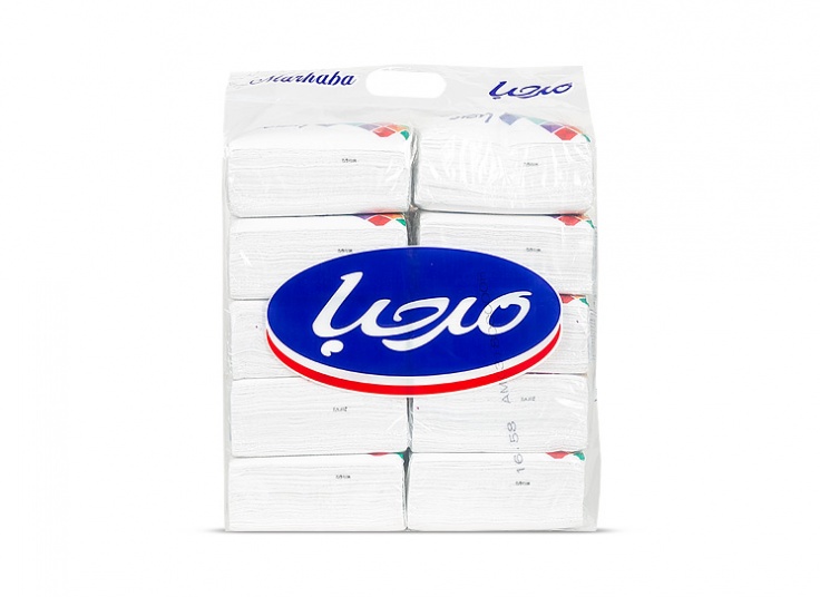 بسته ده عددی دستمال کاغذی 100 برگ مرحبا