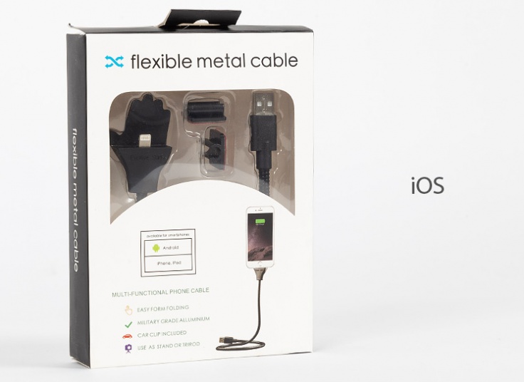 کابل شارژ استنددار Flexible Metal Cable