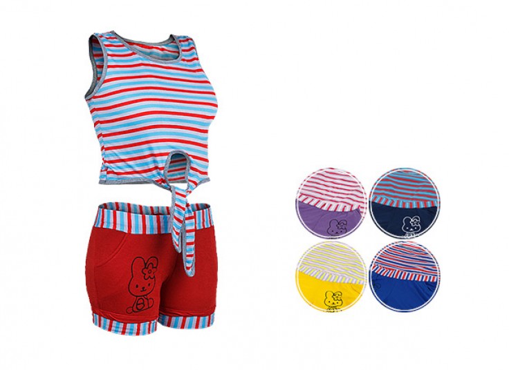 تاپ و شلوارک زنانه راه راه