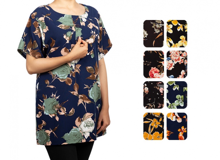 بلوز گلدار سایز بزرگ