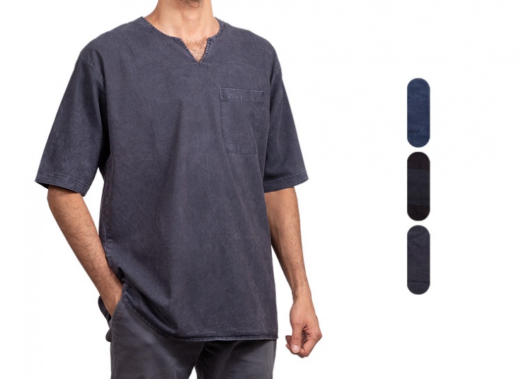 تیشرت مردانه یقه کوبایی Burberry