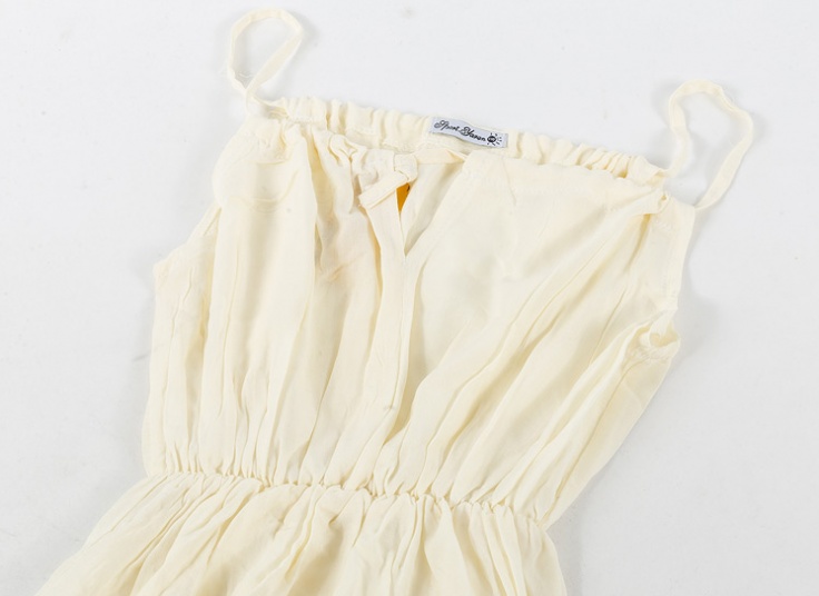 پیراهن ساحلی نخی بنددار