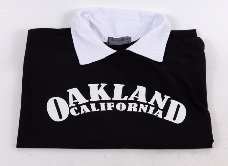 تیشرت مردانه یقه دار طرح Bershka