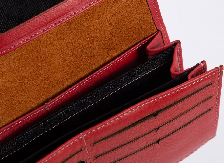 کیف پول زنانه چرم قفل ناخنی