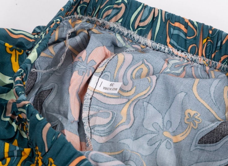 شلوار نخی گلدار PR