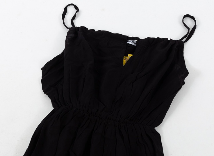 پیراهن ساحلی نخی بنددار