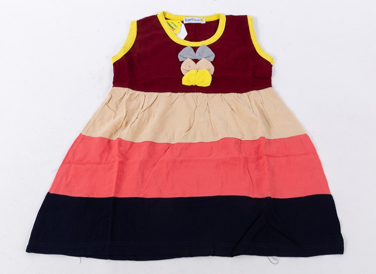 سارافون دخترانه پرچمی پاپیون دار