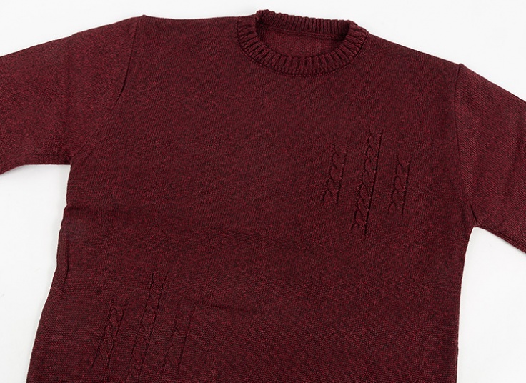 بلوز بافت مردانه یقه گرد نیم پیچ