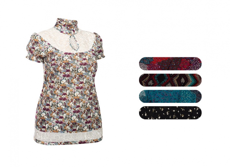 بلوز زنانه گیپور دار Mengyishang