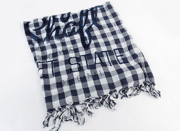 روسری کتانی چهارخانه