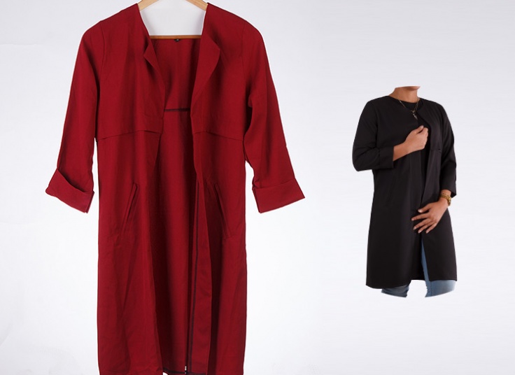 مانتو جلو باز زنانه Crepe