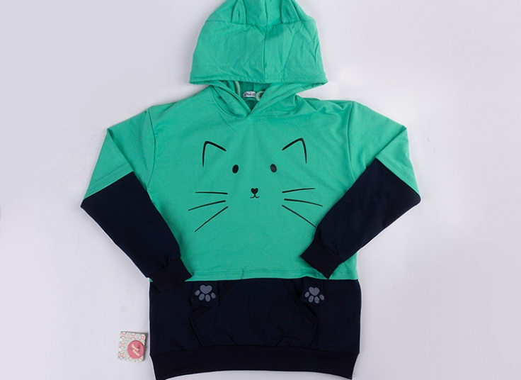 هودی کلاهدار زنانه طرح Cat