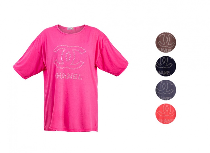 تیشرت زنانه سایز بزرگ طرح CHANEL