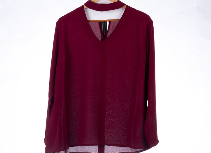 بلوز حریر قواره دار زنانه V neck