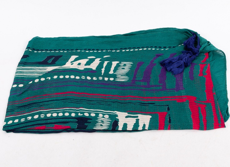 شال طرحدار منگوله دار