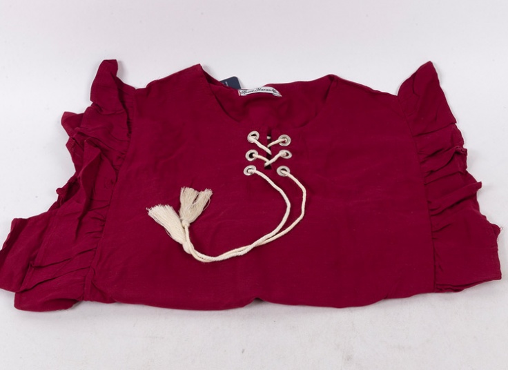 تاپ آستین چین دار کد 16488